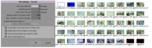 Avid Media Composer 8.0 - Klipszegély színek és ikonok használata frame nézetben